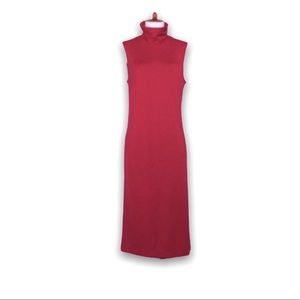 Sharagano Red Turtleneck Sheath Midi Dress 10